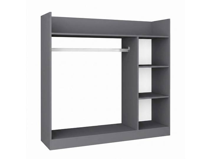 Livetastic Offener Kleiderschrank, Anthrazit, Metall, Holzwerkstoff, 2 Fächer, 124x120x35 cm, Panorama-Funktion, ohne Türen, Waschküche, Mehrzweckschrank