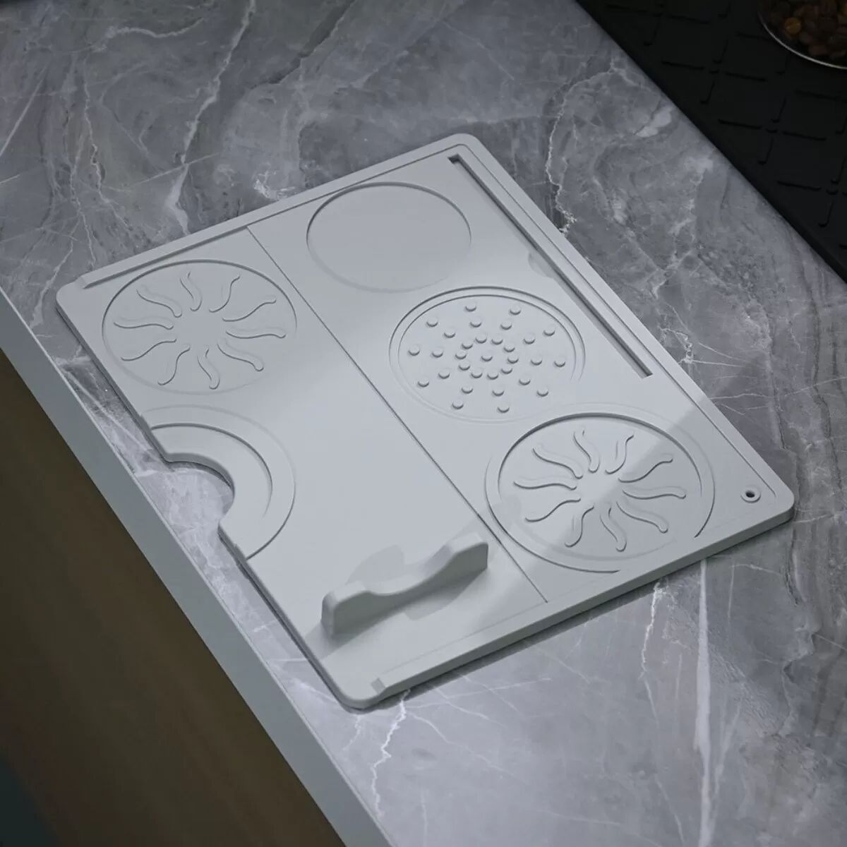 INF Tapis de Tasseur de Café en Silicone - Pad de Tassement Espresso pour Accessoires de Café Gris