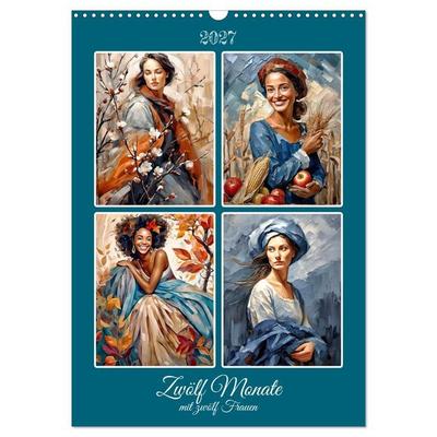 Zwölf Monate mit zwölf Frauen (Wandkalender 2027 DIN A3 hoch), CALVENDO Monatskalender