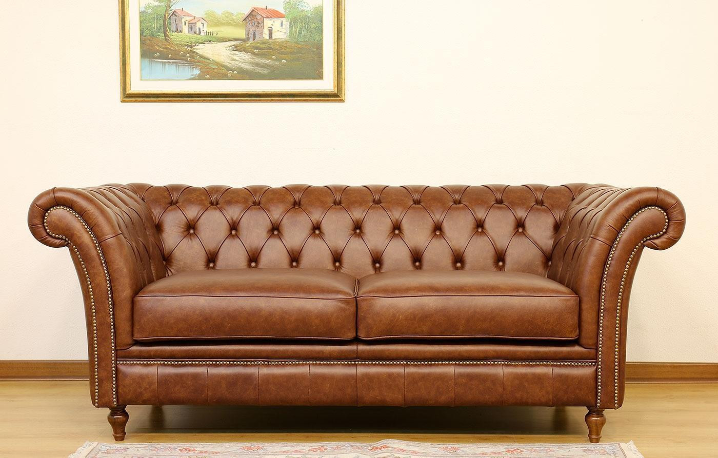 Design Club Chesterfield 2-zits leren loungebank