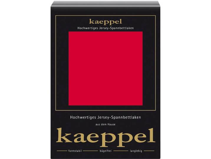 Spannbettlaken KAEPPEL Single Jersey Mako Elasthan , rot, L:200cm, Jersey-Elasthan, Obermaterial: 97% Baumwolle, 3% Elasthan, Bettlaken, Spannbettlaken, aus 97% Baumwolle und 3% Elasthan