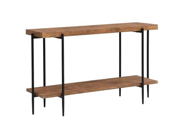 WUXTOKV Konsolentisch Schmal, Schmaler Tisch mit 2 Ablageflächen, Verstellbarer Höhe, Retro Industrie Stil(90x80x30CM/35x31x12IN)