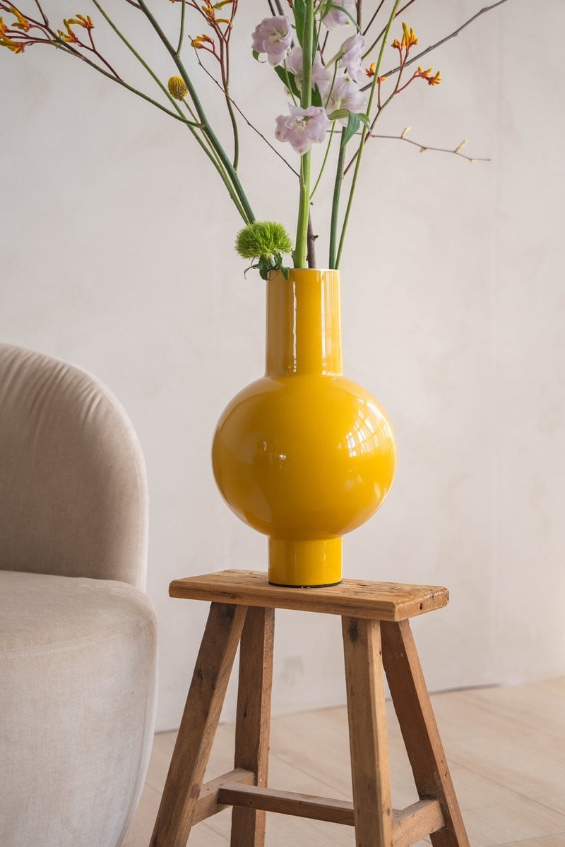 Pip Studio Vaas - Okergeel - IJzer - H 40 cm