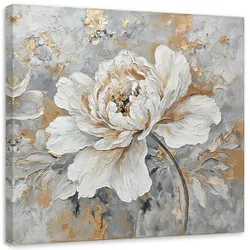 LEINWANDBILD Rose Blume Silber Gold 50x50cm