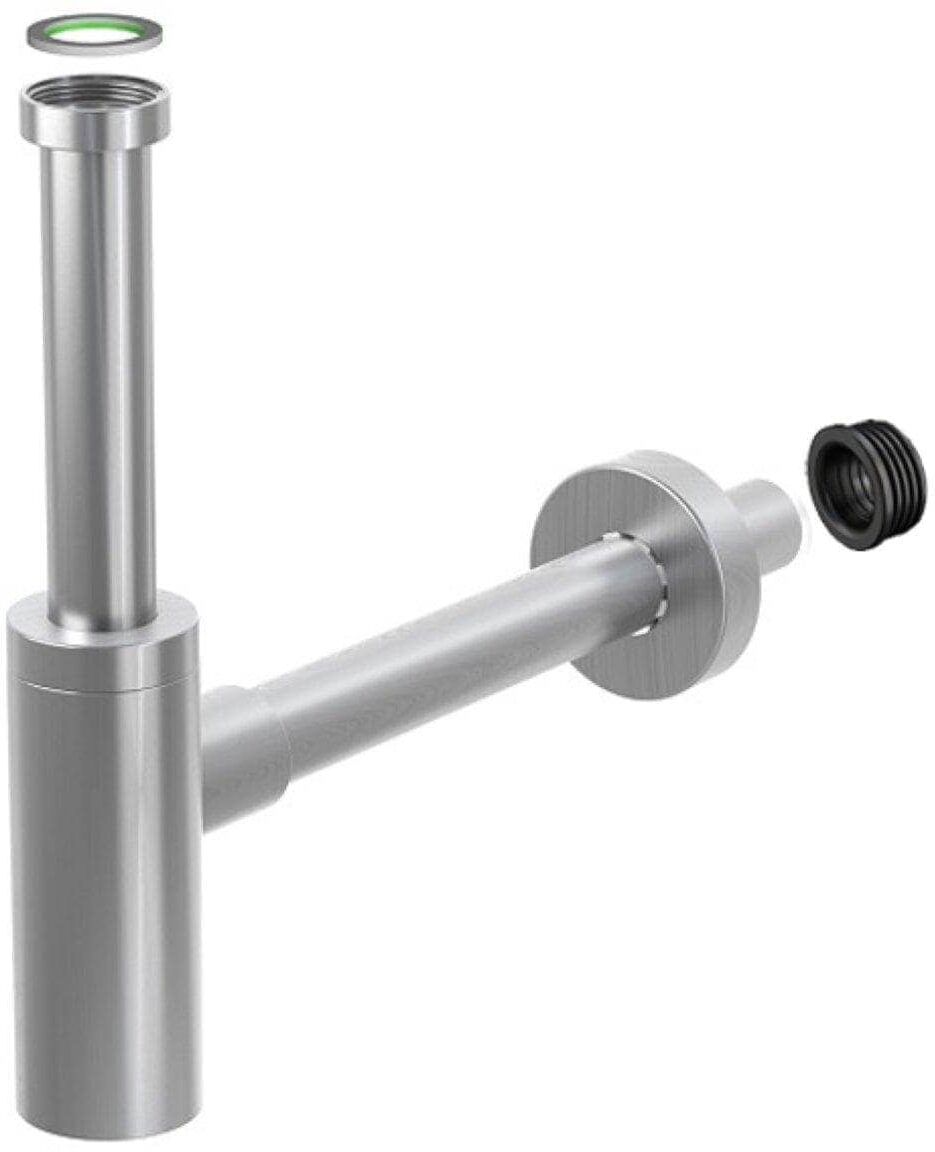 Waschtischarmatur DIAQUA "Lavabosiphon Profi-Line", silber (silberfarben), Edelstahl, Armaturen, Waschtischarmatur silberfarben Einheitsgröße