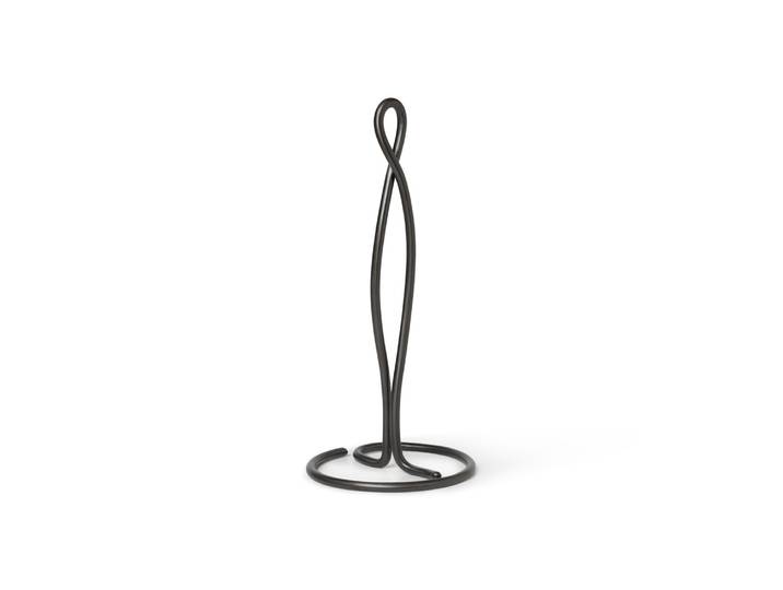 Ferm Living - Porte-rouleau essuie-tout Curvature - Noir - Laiton patiné