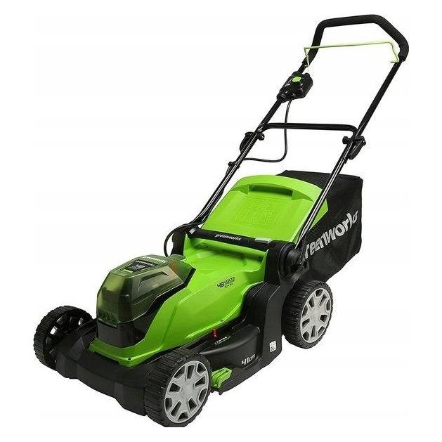 Greenworks G24X2LM41K2x Plaeneklipper 2X24V 41cm - med 2x2Ah batteri og dobbelt lader (Akkubetrieb) (100046275)