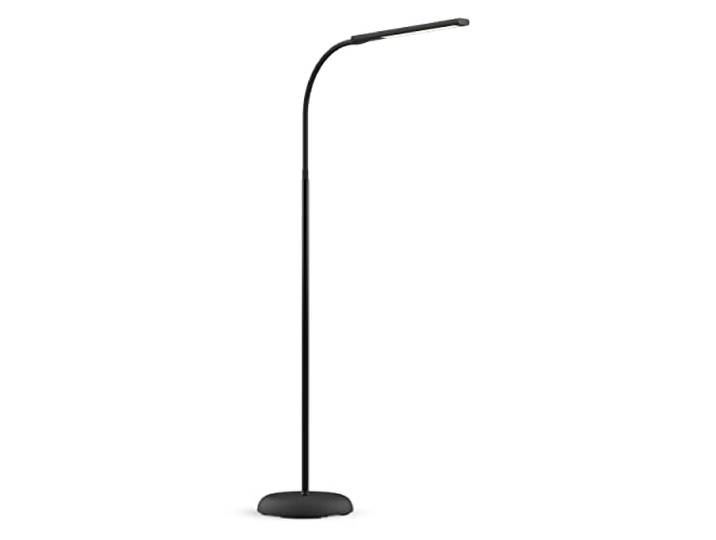 MAUL Lampadaire LED MAULpirro noir dimmable orientable lumière blanc chaud agréable\, tête et bras orientables\, commande sur tête pratique\, socle stable pour lire et travailler