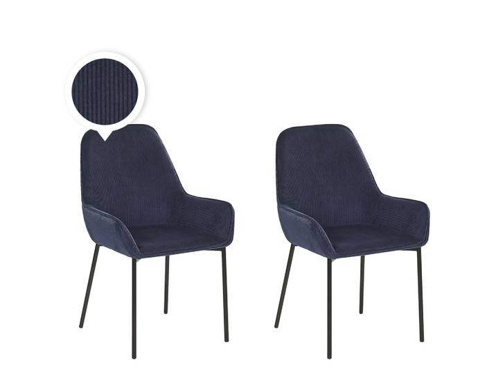 STUHL 2er-Set Cord Blau Loverna