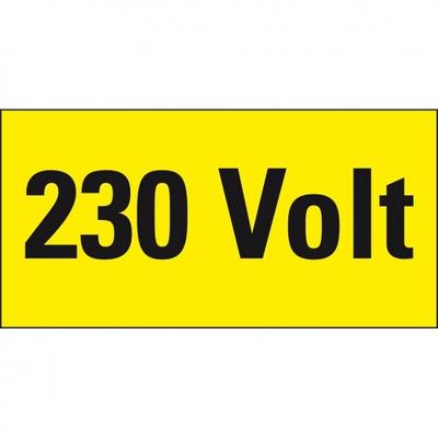 Aufkleber I Warnschild 230 Volt, RoHS konform, Folie, selbstklebend, 148x74mm