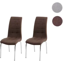 Einzelst�ck | 2er-Set Esszimmerstuhl HWC-F29, Stuhl Küchenstuhl, Kunstleder Stoff/Textil ~ braun