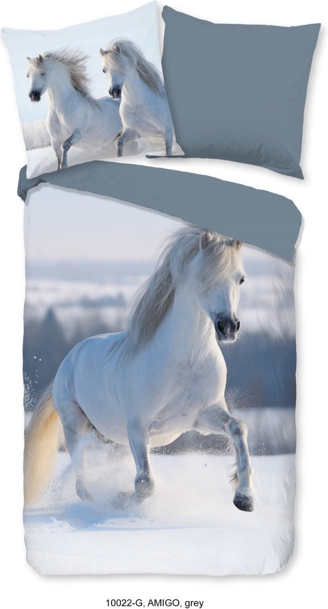 Good Morning Kinderdekbedovertrek Amigo - Grijs - 140 x 200 cm