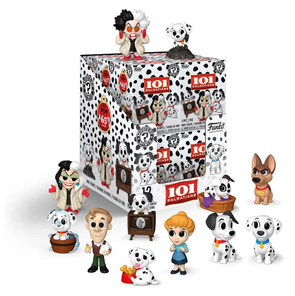 Funko 101 Dalmatiërs Mystery Minis miniatuurfiguren, 12 stuks, hoogte ongeveer 5 cm