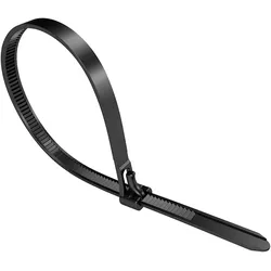 KabelDirekt Kabelbinder wiederverschließbar – Kabelbinder mit Schließmechanismus, 100 Stück, 7,4mm x 250mm