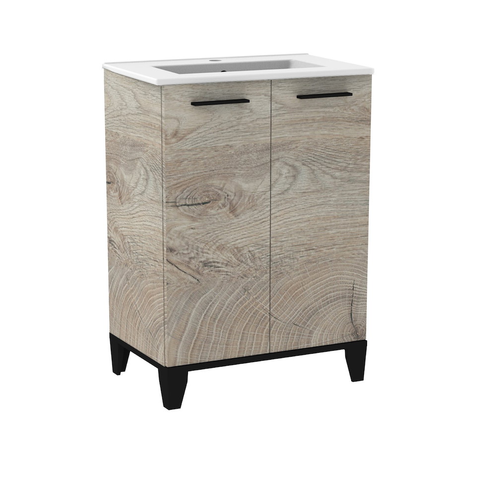 FACKELMANNGMBH TE-A Waschplatzset Keramikbecken Ausf.Nature Oak 16961368