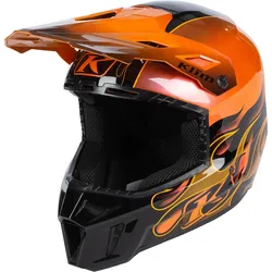 Klim F3 Carbon Scorched, Motocrosshelm - Orange/Schwarz - L