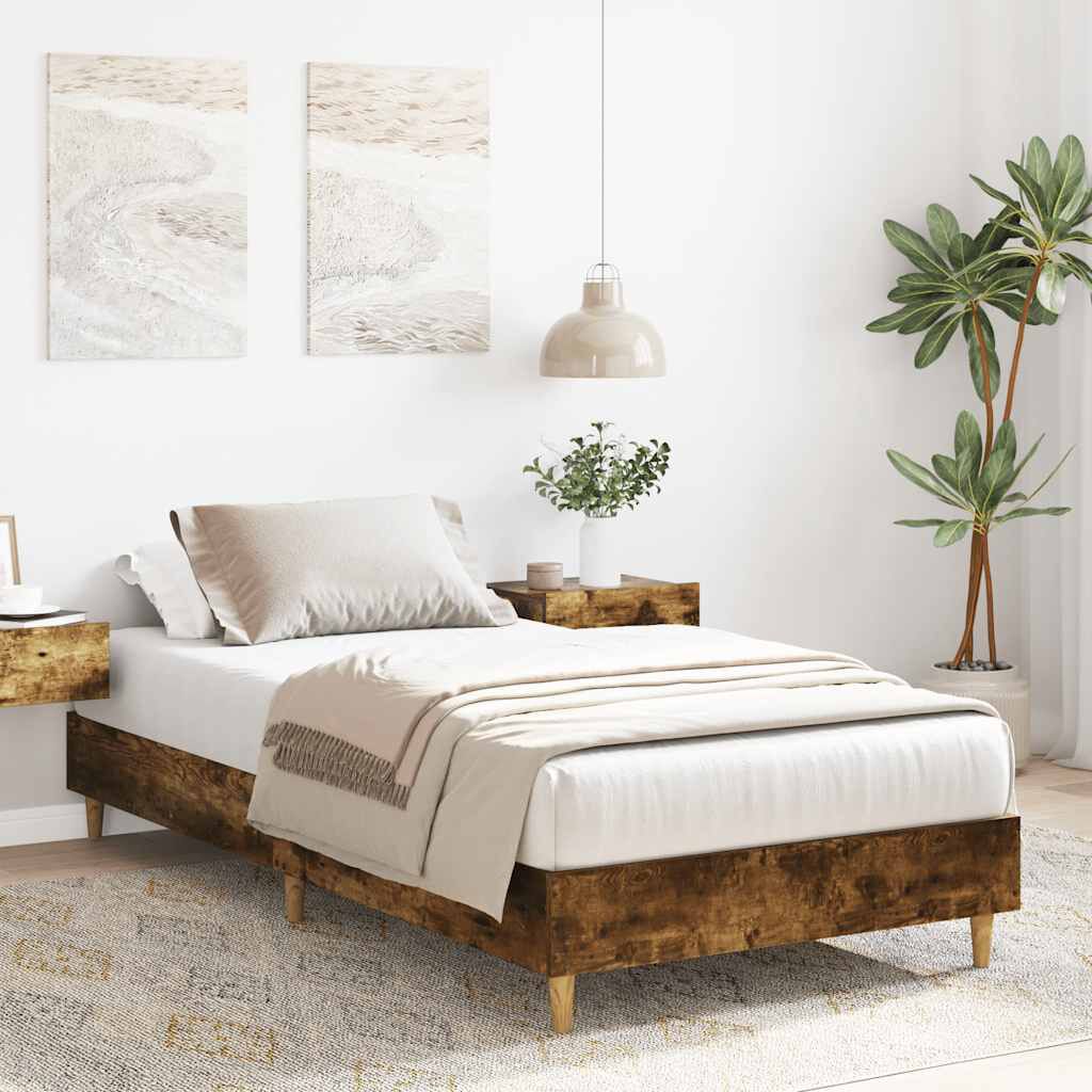 Alpen Home Bed Frame No Mattress Engineered Wood Smoked Oak 102 x 203cm