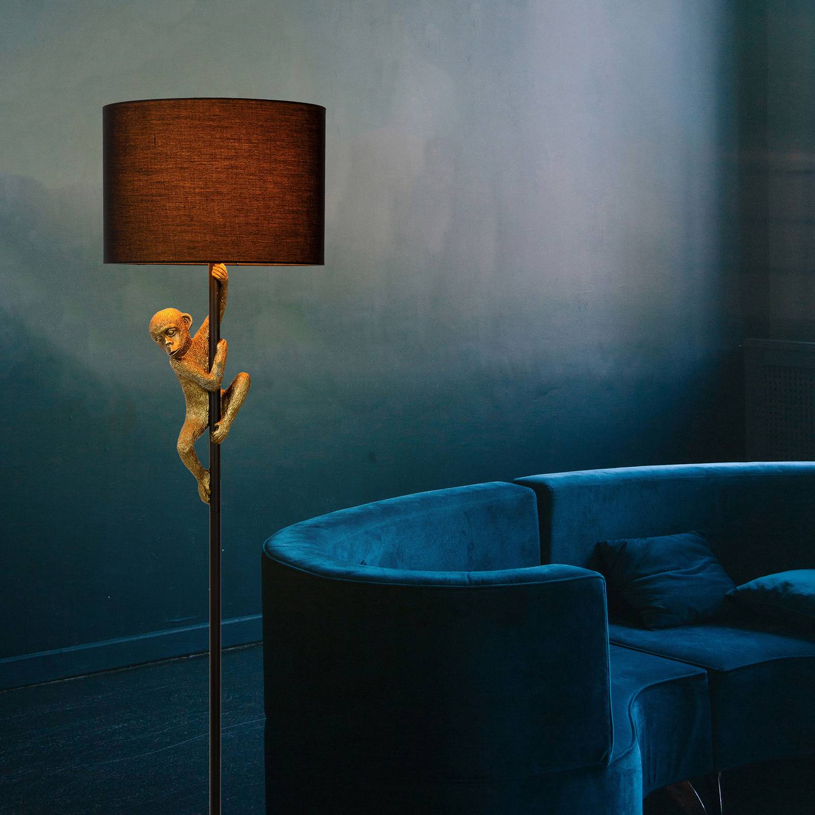 Lucide Designer Floor Lamp Extravaganza Chimp, Black, Living / Dining Room, metal, Design, Floor Lamp