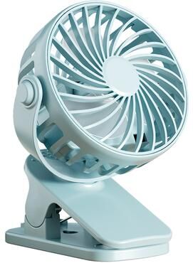 Market Central Portable Rechargeable Clip Fan Rotatable Hanging Fan With Night Light For Camping And Outdoor Use blue