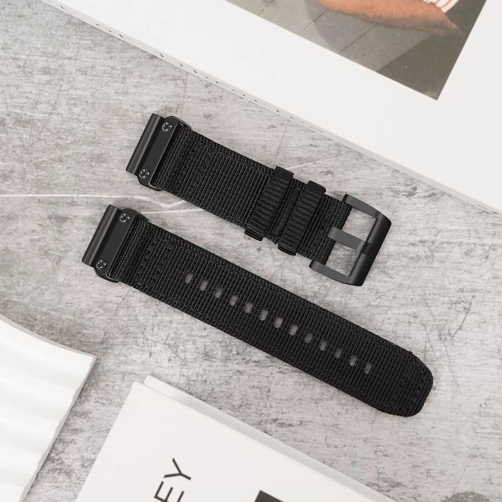 INF Schnellverschluss 26mm Nylon Gewebtes Canvas Uhrenarmband für Garmin