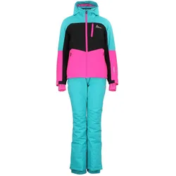 Peak mountain, Damen, Skijacke, Damenanzug (L), Schwarz, Pink, Türkis