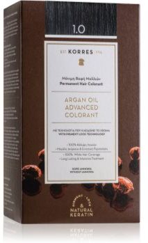 Korres Argan Oil cor para cabelo permanente com óleo de argan tom 1.0 Black 50 ml. Argan Oil