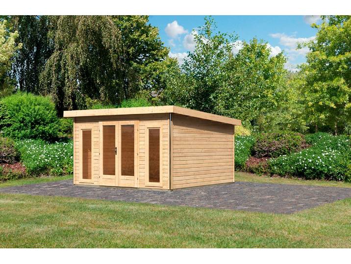 Gartenhaus KARIBU Rabensee 3 , beige (naturbelassen), Holzwerkstoff, Gartenhäuser, Gartenhaus, naturbelassen