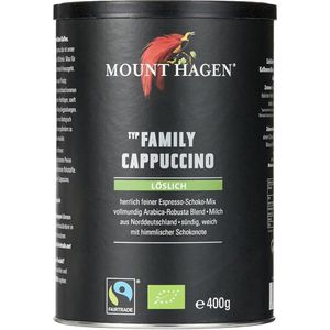 Mount-Hagen Kaffee Family Cappuccino, BIO, löslicher Kaffee mit Milch & Kakao, fairtrade, 400 g