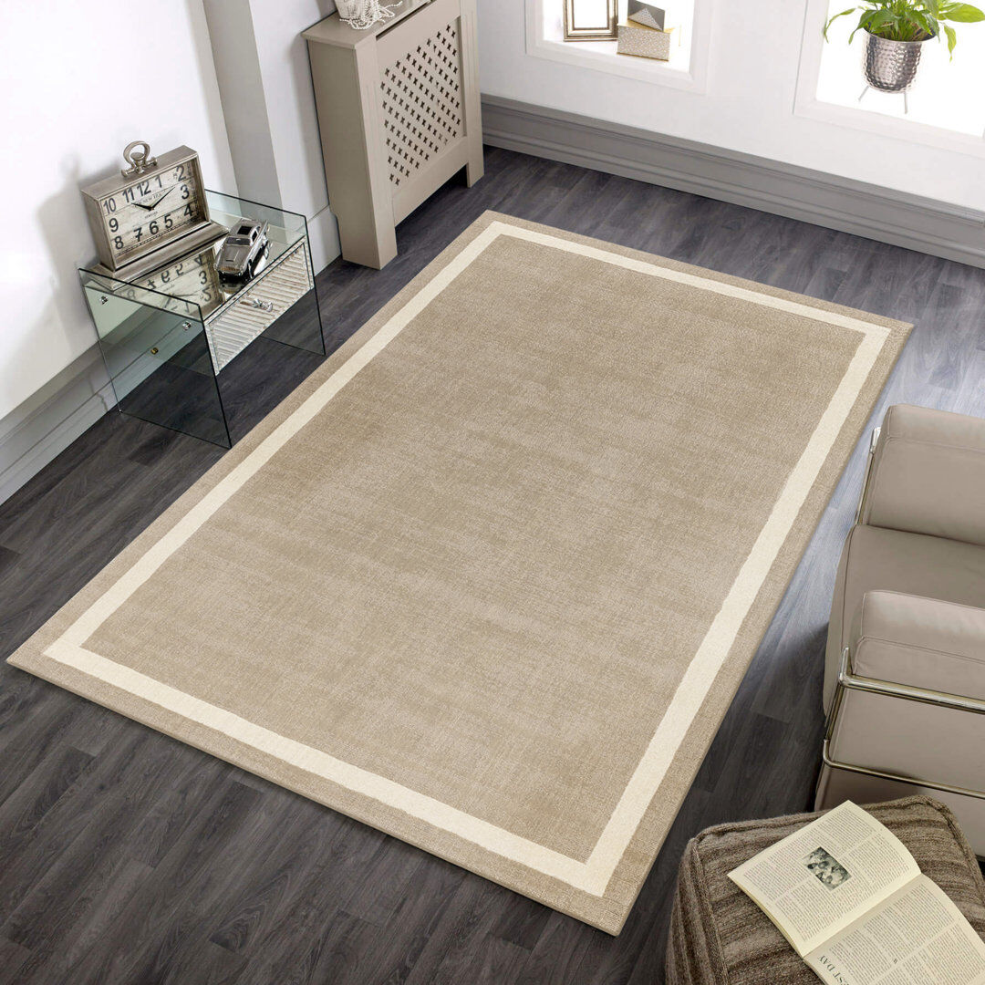 Brayden Studio Anyi Hand Loomed Beige Rug Beige Rectangle 120 x 170cm