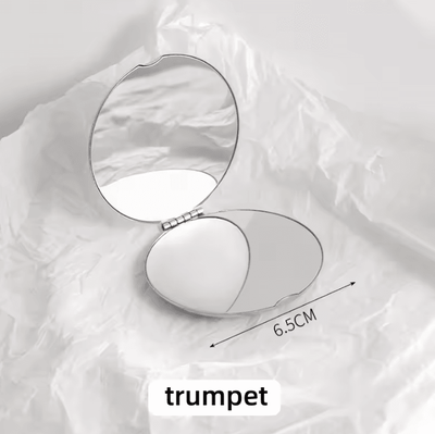Inspire Curations Double Sided Stainless Steel Foldable Pocket Makeup Mirror c538 round