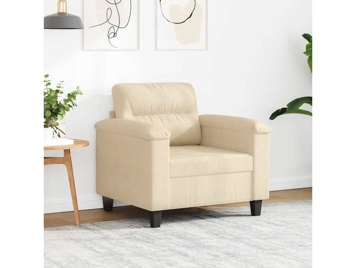 vidaXL Sessel Creme 60 cm Mikrofasergewebe
