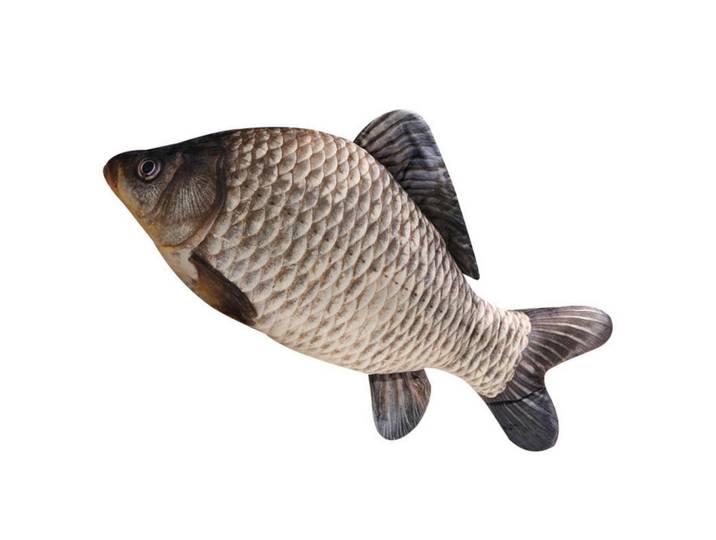 Plüschkissen Fisch 30 cm, Braun, 10x30 cm, Spielzeug, Kuscheltiere