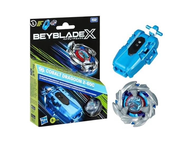 Beyblade X Cobalt Dragoon 2-60C Deluxe linksdraaiende stringlauncherset