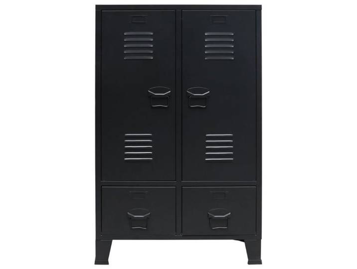 SALE 2026 armoire à vêtements Noir - Garde-robe métal de style industriel 67x35x107cm noir 22.55 Kg 695868