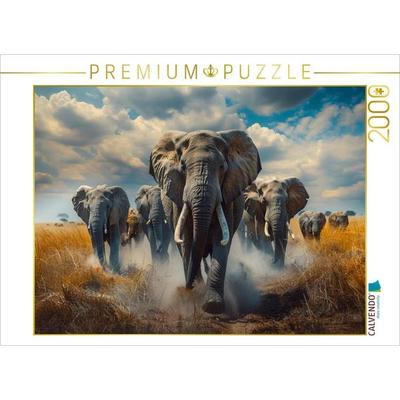 CALVENDO Puzzle Elefantenherde | 2000 Teile Lege-Größe 90x67cm Foto-Puzzle für glückliche Stunden