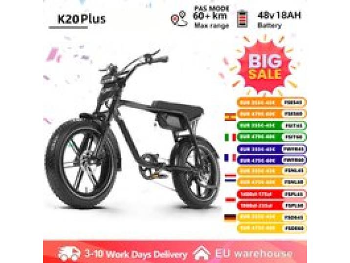 20 inch volwassen e-bike 48V15AH elektrische fiets 4.0 vetband elektrische fiets LCD display e-bike 7 versnellingen e-bike voorvorkvering e-bike