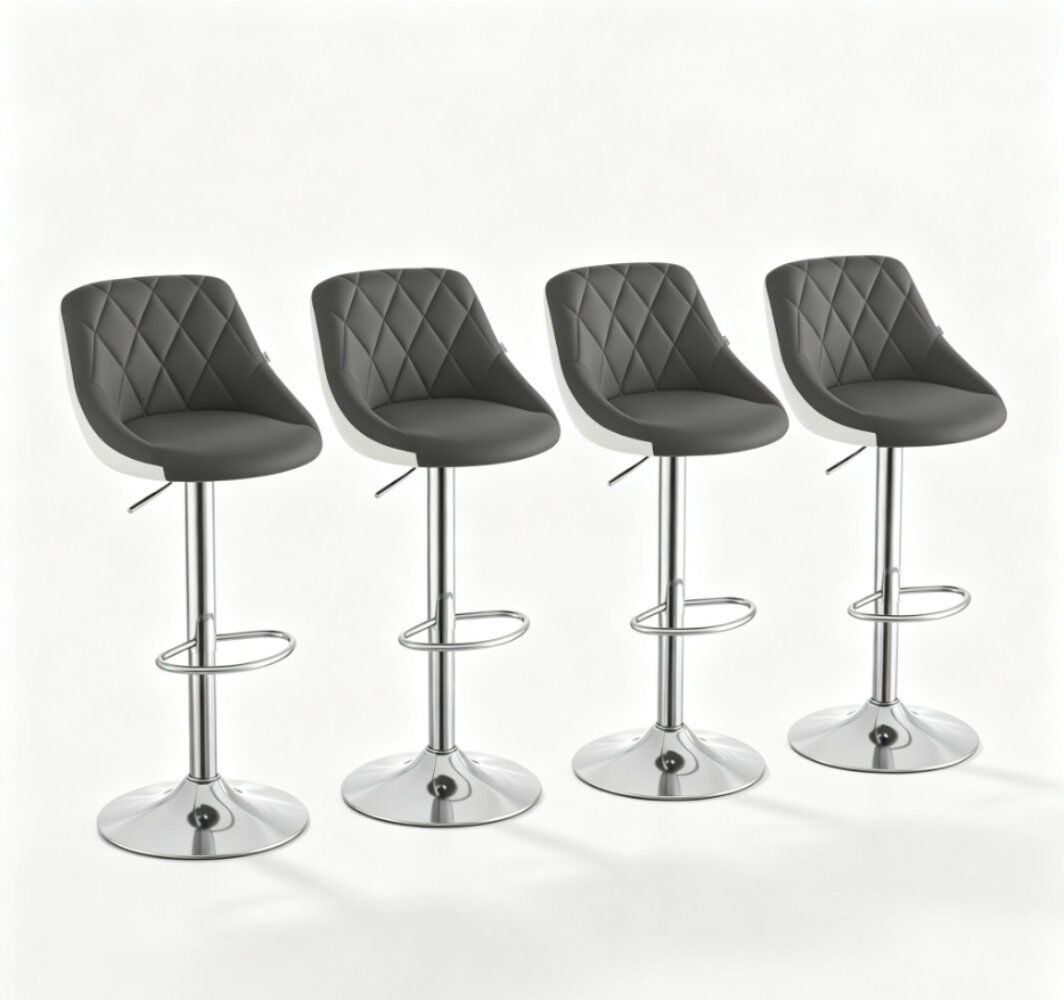 Ebern Designs Dequay Swivel Bar Stool Grey/White 4