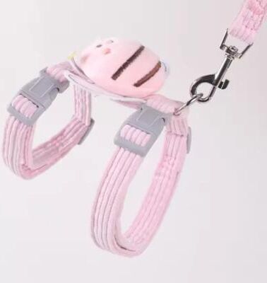 Uplifted Finds Cartoon Bumblebee H Shaped Escape Resistant Harness Set pink m