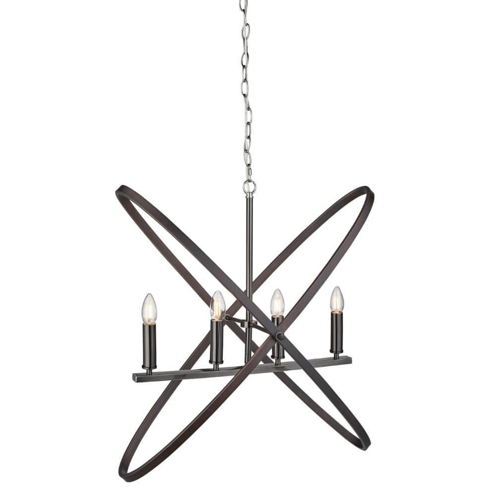 Hoopla Searchlight klassieke hanglamp 4-lichts - Zwart