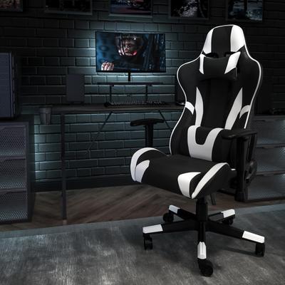 Flash Furniture Gaming Desk & Chair Set with Cup Holder, Headphone Hook, and Monitor Stand