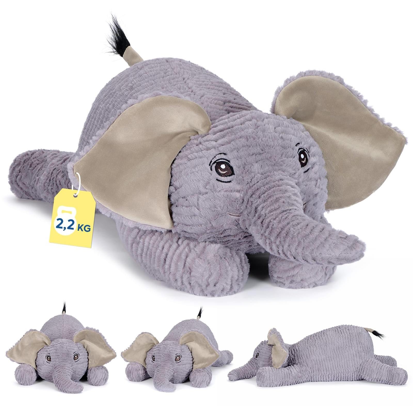 Gewogen knuffeldier 2,2 kg, 65 cm voor kinderen
