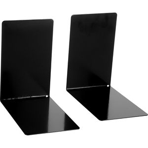 Alco Buchstütze 4301-11, schmal, schwarz, 9 x 14cm, aus Metall, 2 Stützen, 2 Stück