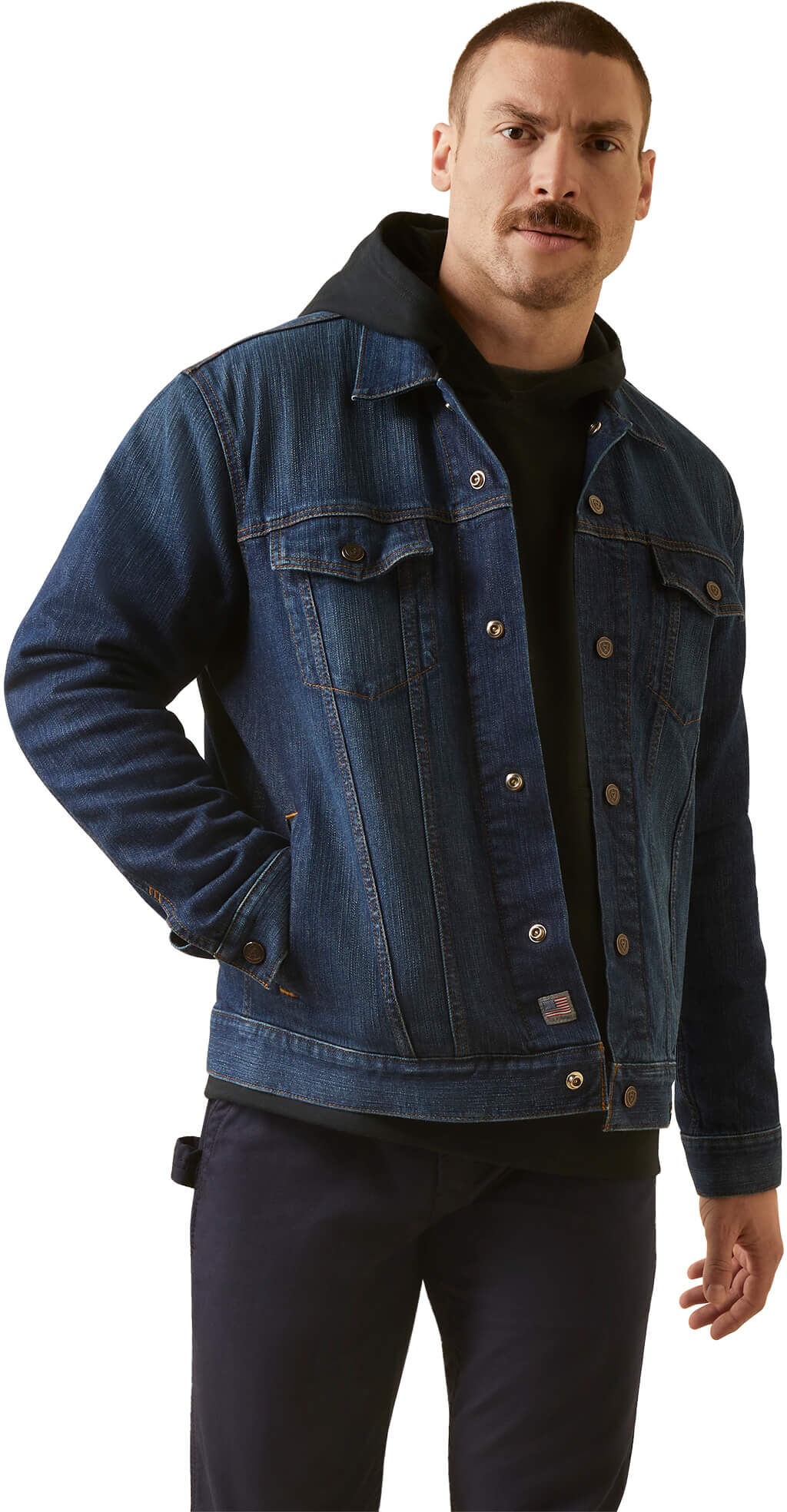 Men's Flame-Resistant DuraStretch Trucker Jacket in Ryley, Size: Large by Ariat