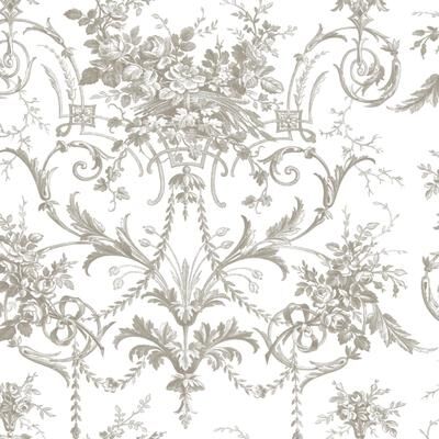 Laura Ashley Tuileries Dark Dove Grey Wallpaper