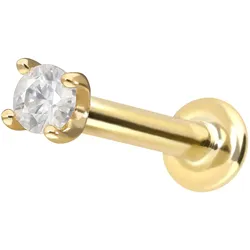 14 Karat Gold Labret mit Innengewinde MOISSANIT