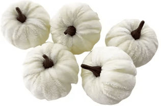 Inspire Curations 5PCS Artificial Foam Pumpkin Set Halloween Desktop Fall Decorations white