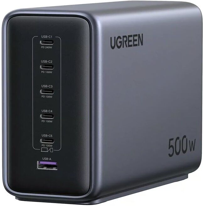 CARREGADOR UGREEN USB-A 5USB-C 500W