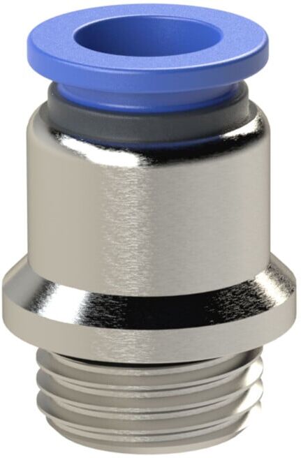 RIEGLER Raccord enfichable droit Série bleue rond M5 extérieur 4mm (207.005-4)