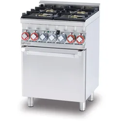 4-Flammen-Kombiherd mit elektrischem Multifunktionsbackofen. Abmessungen cm 60x60 h90. Modell CFM4-66GEM
