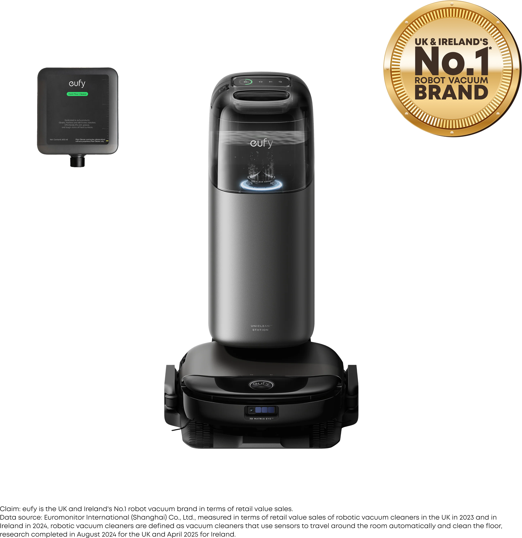 eufy Robot Vacuum Omni S1 Pro + Cleaning Solution Black